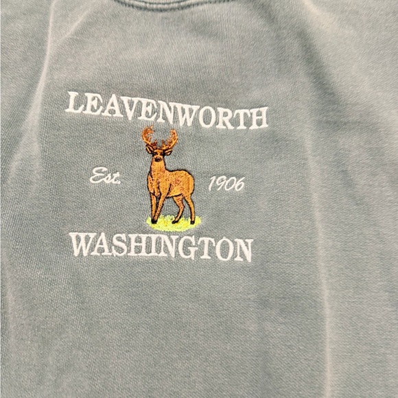 Leavenworth Washington Unisex Sweater - Green Vintage Style - Picture 2 of 5